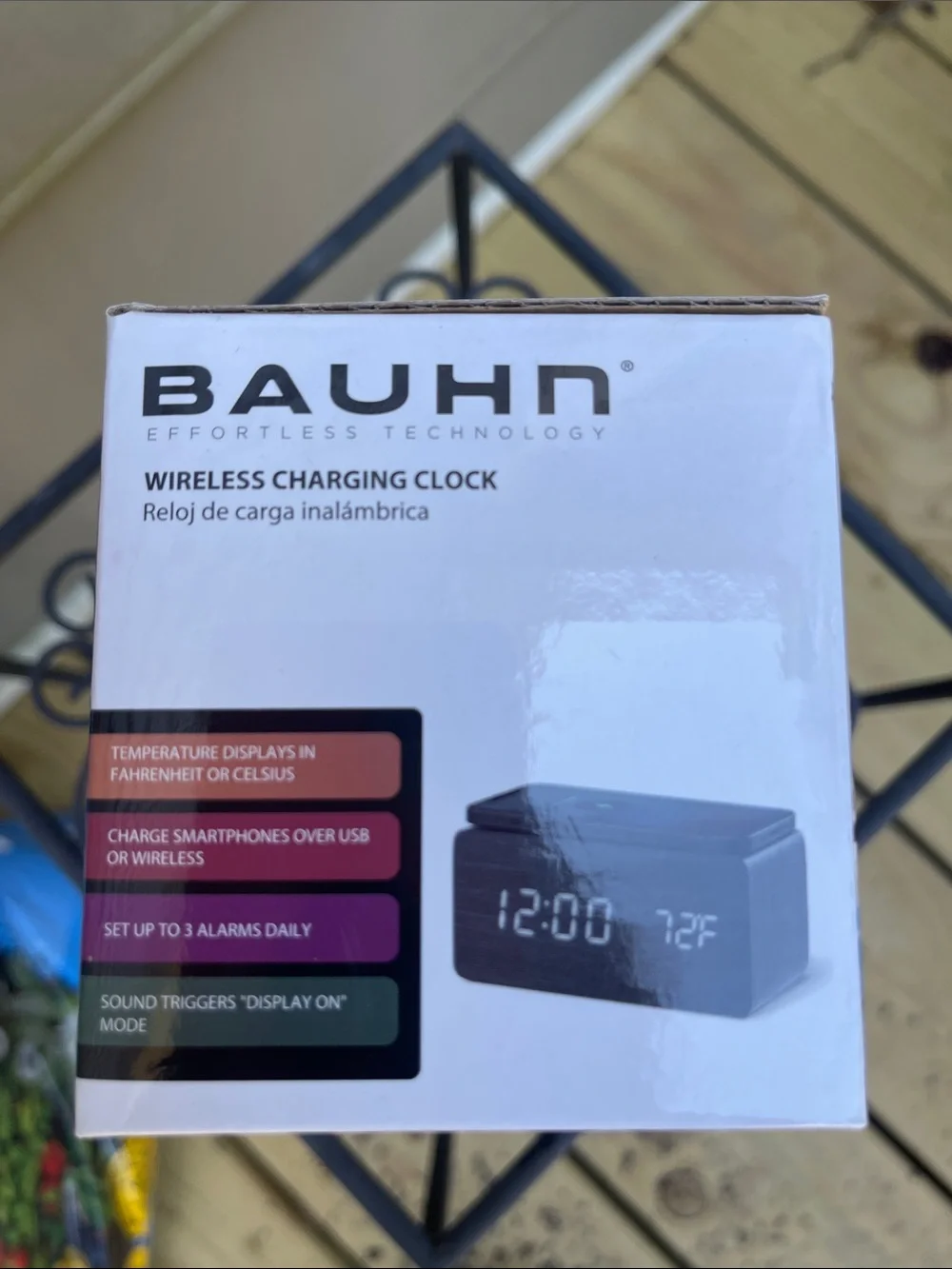 Braun Wireless Charging Clock  - Black-new
